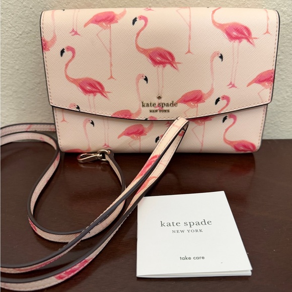 kate spade Handbags - kate spade Pink and Hot Pink Flamingo Print Crossbody Bag